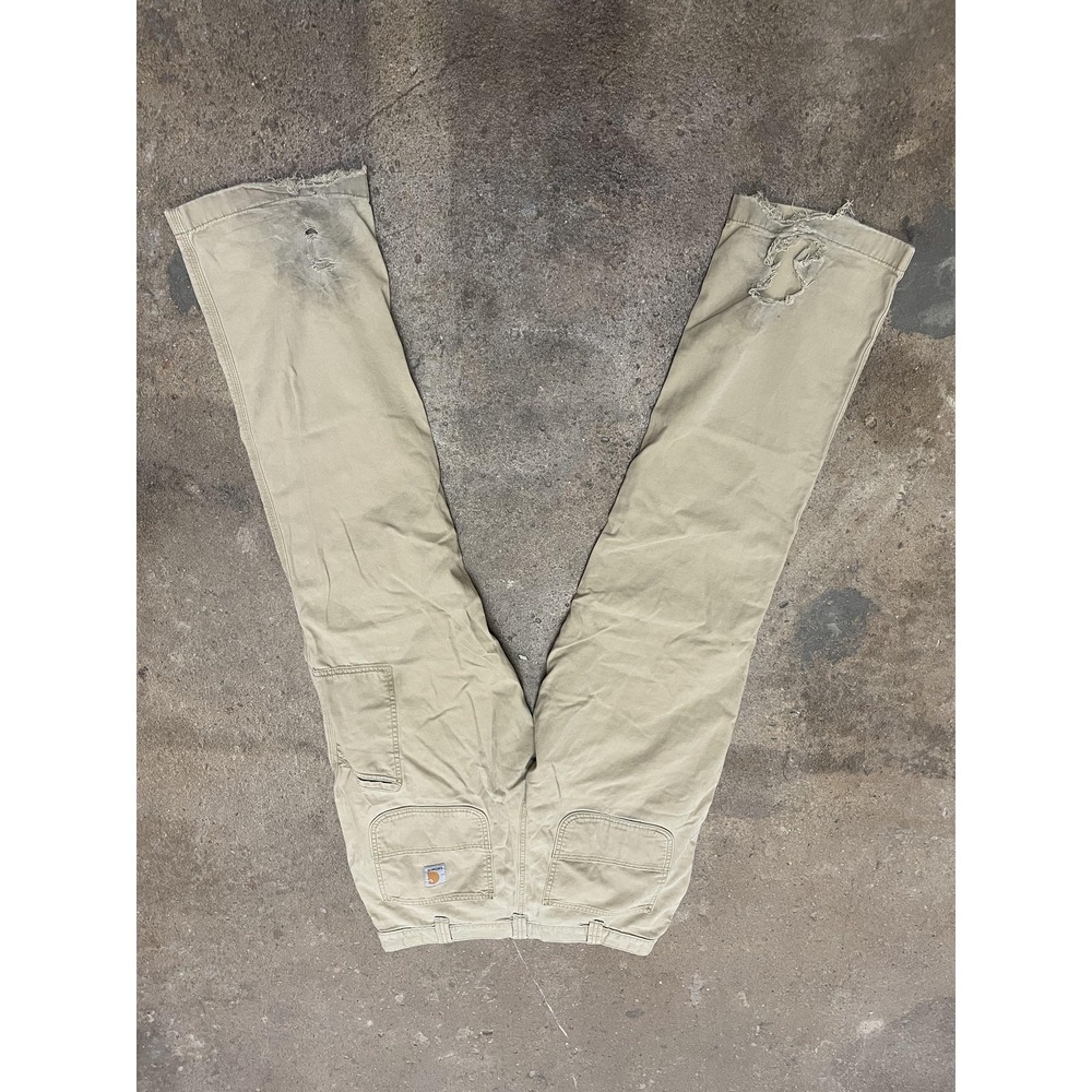 Carhartt Rugged Flex Canvas Work Pants Mens 34x34 Khaki‎ Tan Relaxed Fit 102291 - Picture 12 of 16